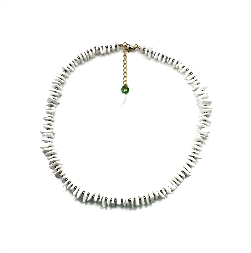 White Pukas Necklace