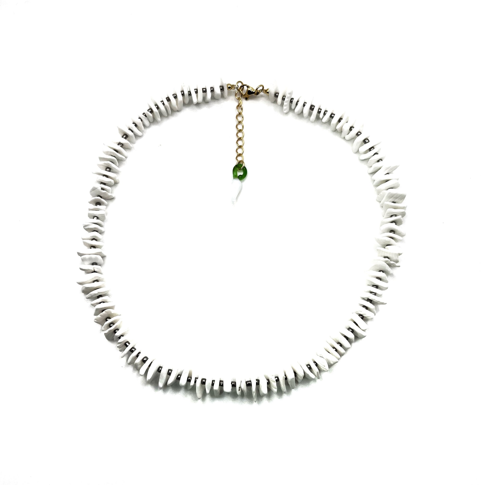 White Pukas Necklace